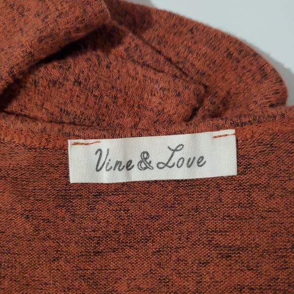 Vine & Love V-Neck Tie Hem Long Sleeve Pullover Sweater Womens Size L Soft Rust - Picture 6 of 7
